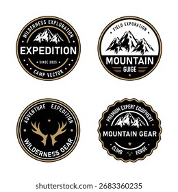 Outdoor Mountain Adventure Vector Emblem Bundle