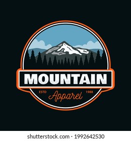 Outdoor mountain explorer, National park badge patch  emblem vintage logo illustration