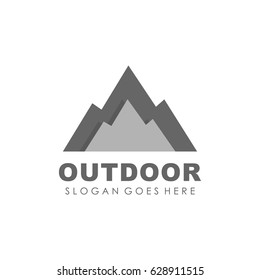 Outdoor mountain logo design vector