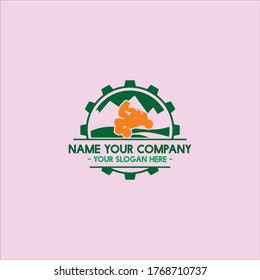 Outdoor mountain logo vector design with atv