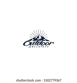 Outdoor mountain nature logo - adventure wildlife pine tree forest design