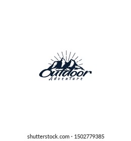 Outdoor mountain nature logo - adventure wildlife pine tree forest design