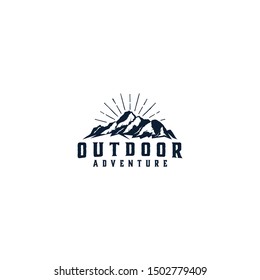 Outdoor mountain nature logo - adventure wildlife pine tree forest design
