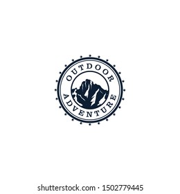 Outdoor mountain nature logo - adventure wildlife pine tree forest design
