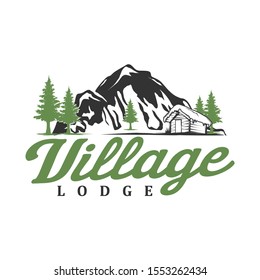 Outdoor mountain nature logo - adventure wildlife pine tree forest design 