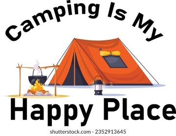 Outdoor at the mountain retro print design for t shirt and others. Camping beside of lake graphic artwork. Explore more print design