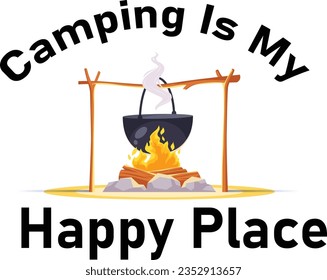 Outdoor at the mountain retro print design for t shirt and others. Camping beside of lake graphic artwork. Explore more print design