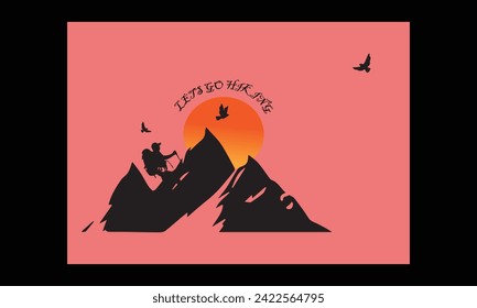 Outdoor at the mountain retro print design for t shirt and others. Explore more print design.Keep It Simple And Go hiking T shirt Design,Funny Outdoor Retro Vintage Camper Camping T-shirt Design,campi