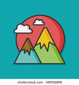 outdoor mountain vector icon