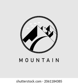 Outdoor mountains design logo vector