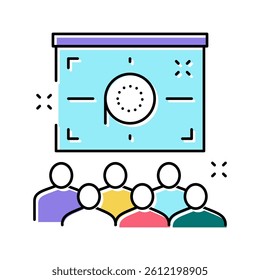 outdoor movie kids party color icon vector. outdoor movie kids party sign. isolated symbol illustration