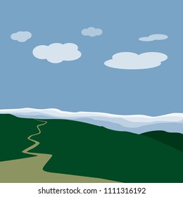 Outdoor nature path simple vector illustration