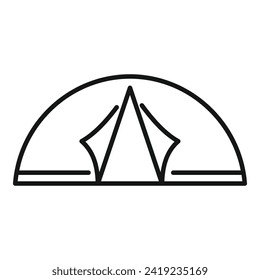 Outdoor nature tent icon outline vector. Expedition adventure. Remote survey