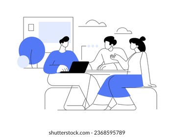 Outdoor office isolated cartoon vector illustrations. Group of diverse colleagues working outdoors, discussing business strategy, smart office in nature, modern workplace vector cartoon.