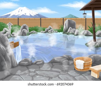 Outdoor onzen background vector