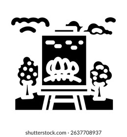 outdoor painting spring glyph icon vector. outdoor painting spring sign. isolated symbol illustration