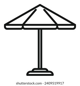 Outdoor parasol icon outline vector. Metal summer plan. Parasol patio