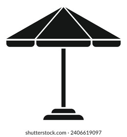 Icono de parasol al aire libre vector simple. Plano de verano de metal. Patio parasol