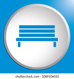 Outdoor park wooden bench vector icon glyph

