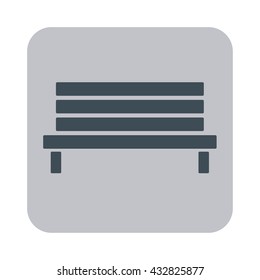 Outdoor park wooden bench vector icon glyph

