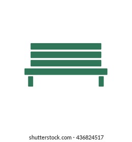 Outdoor park wooden bench vector icon glyph

