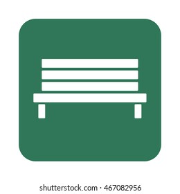 Outdoor park wooden bench vector icon glyph

