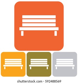 Outdoor park wooden bench vector icon glyph

