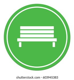 Outdoor park wooden bench vector icon glyph

