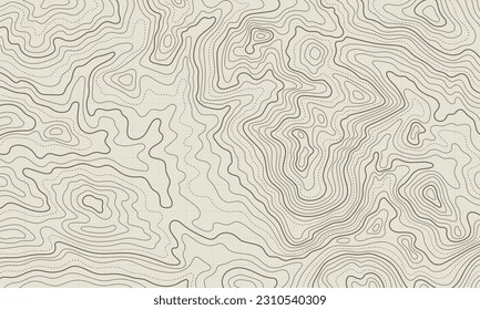 Outdoor pattern of topographic line map. Vector line pattern of wood rings countour. Outline pattern for outdoor concept templates. Contours of tree, concepts for geographic background.