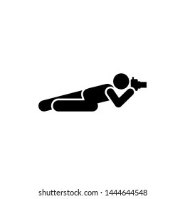 Outdoor, photographer, posture pictogram icon. Element of photographer pictogram icon