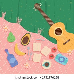 outdoor picnic with healthy food