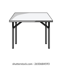 outdoor plastic table cartoon. indoor durable, foldable stackable, versatile affordable outdoor plastic table sign. isolated symbol vector illustration