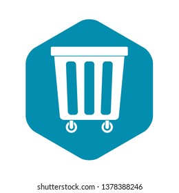Outdoor plastic trash can icon. Simple illustration of outdoor plastic trash can vector icon for web