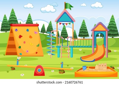 An Outdoor Playground Scene Illustration