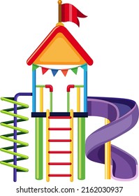 Outdoor playground slide for kids illustration