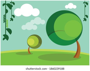 Parque de recreo al aire libre en Arte Vector