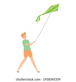 Outdoor playing kite icon. Cartoon of Outdoor playing kite vector icon for web design isolated on white background