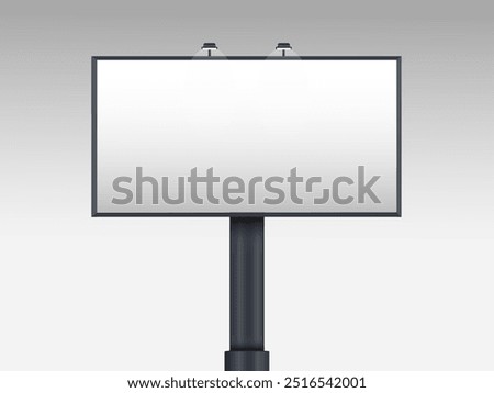 Outdoor pole billboard with mock up white screen, Large Blank billboard for outdoor advertisement with copy space, Outdoor pole billboard with  mock up white