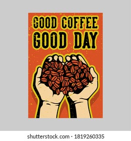 outdoor poster design good coffee good day vintage illustration