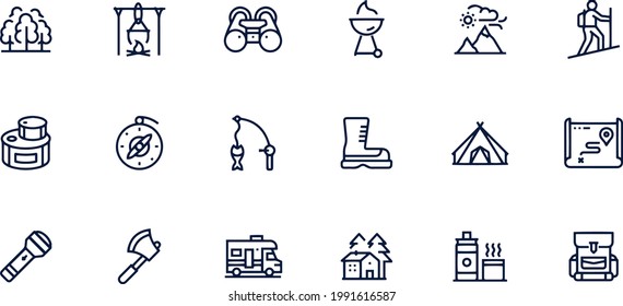 Outdoor Recreation, Camping, Backpack icons
