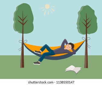outdoor recreation in a hammock