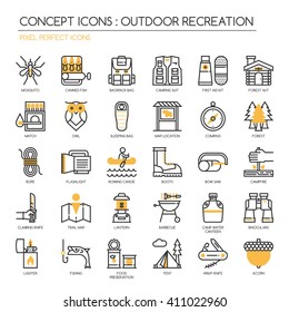 Outdoor Recreation , Thin Line and Pixel Perfect Icons