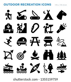 Outdoor Recreation Vector Icon Set