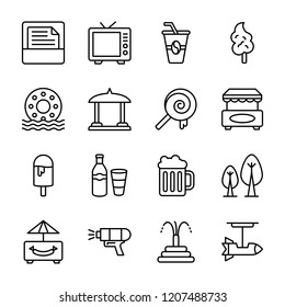 Outdoor Refreshment Line Icons Pack 