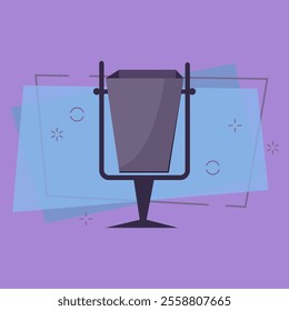 Outdoor refuse bin. Sidewalk metal litter basket. Vector illustration can be used for topics like garbage, waste, city and urban design