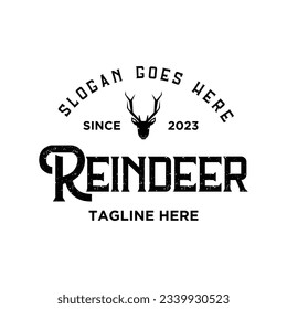 outdoor reindeer silhouette vintage badge design