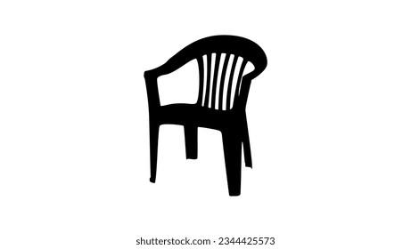 Outdoor Resin Stack Chair silhouette, plastic lawn chairs