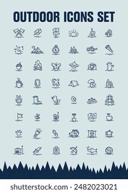 Outdoor Rusty Hand drawn Icons Set