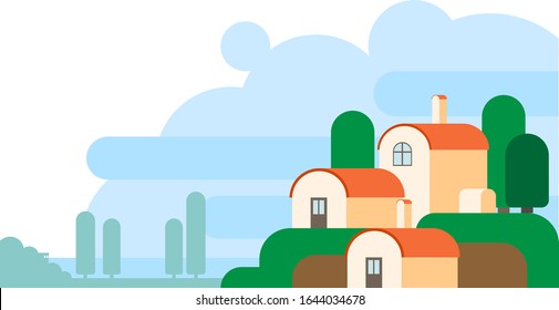 Outdoor scenery background vector illustration