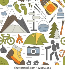 Hiking Equipment Info Graphicsmountain Icons Stock Vector (Royalty Free ...